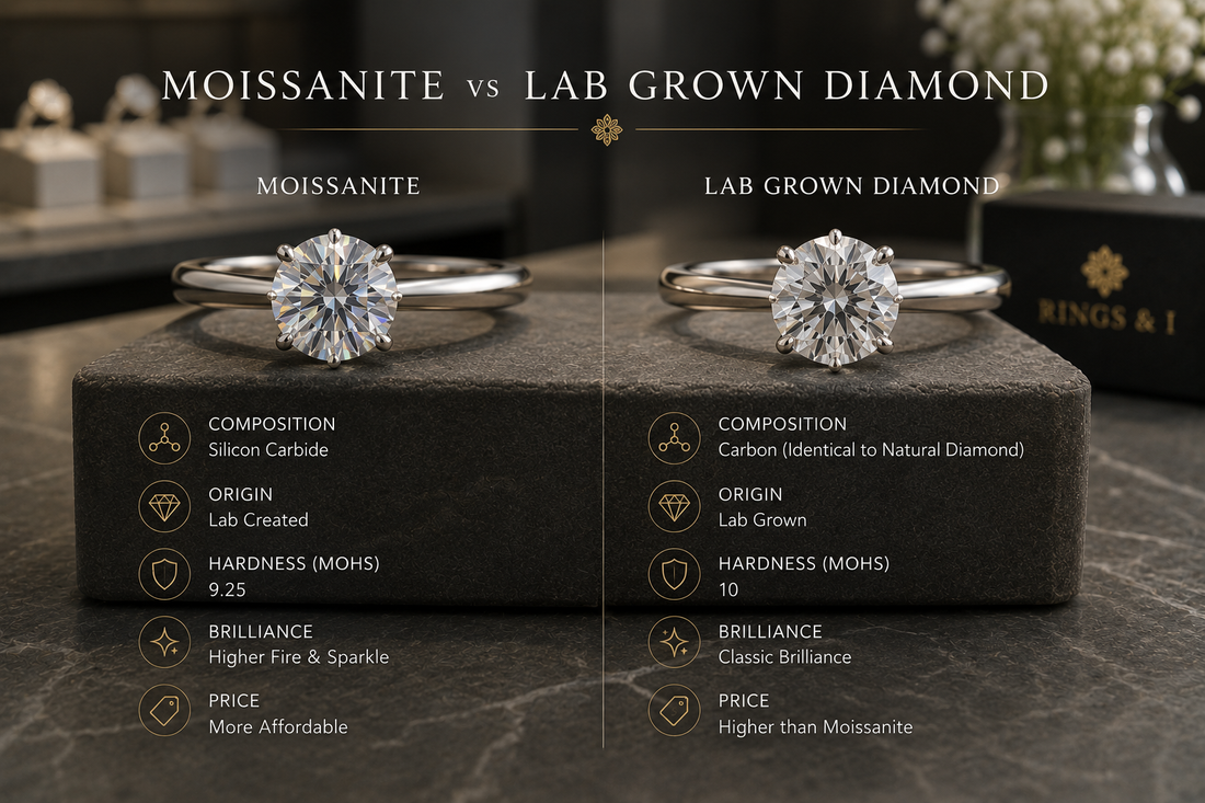 Moissanite vs Lab Grown Diamond: Key Differences