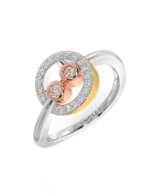 Twin Diamond Loop Women Ring