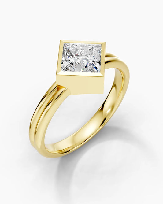 Quadratic Solitaire Women Ring