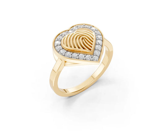 Wave Fingerprint Women Ring