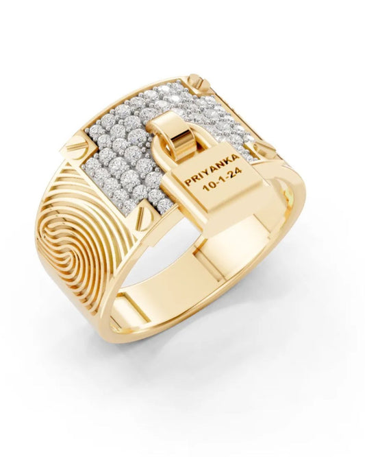 Shine Fingerprint Men Ring