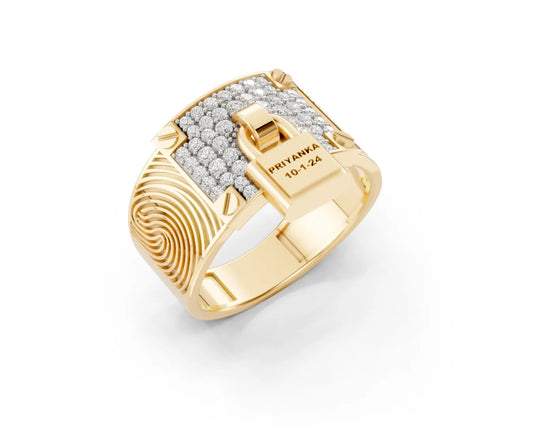 Shine Fingerprint Men Ring