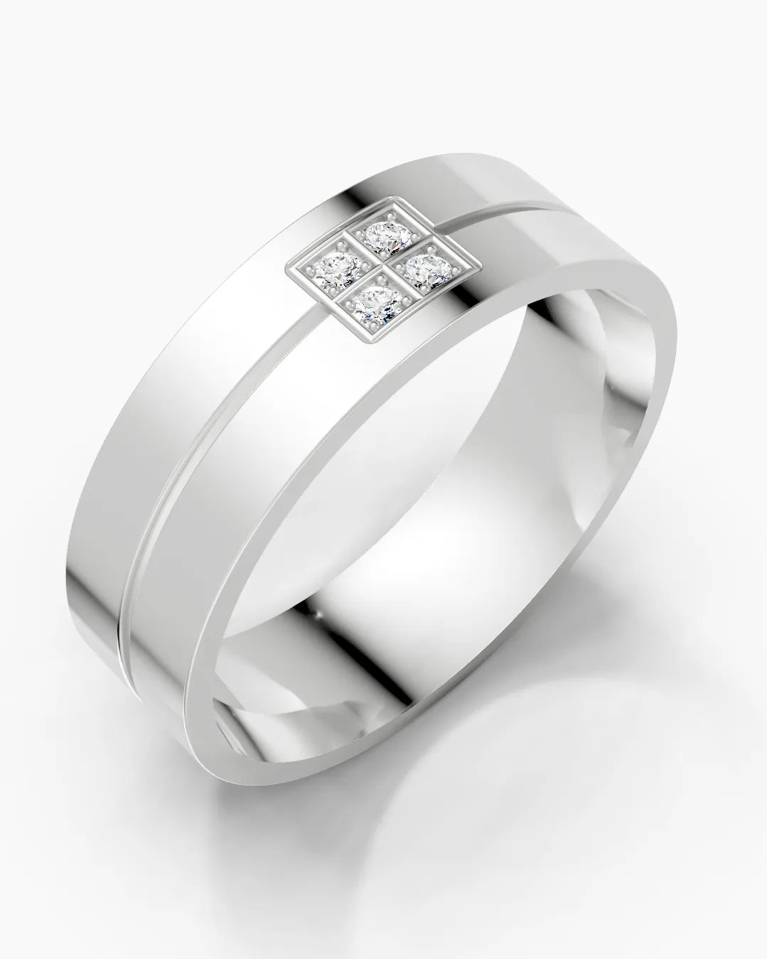 Twinkling Square Men Ring