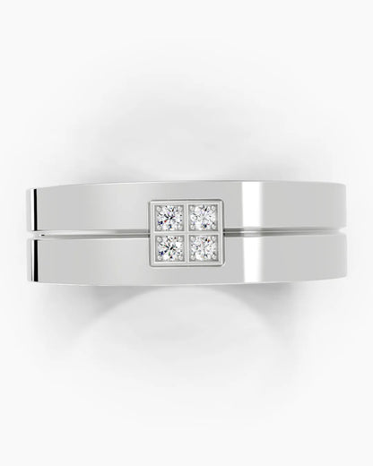 Twinkling Square Men Ring