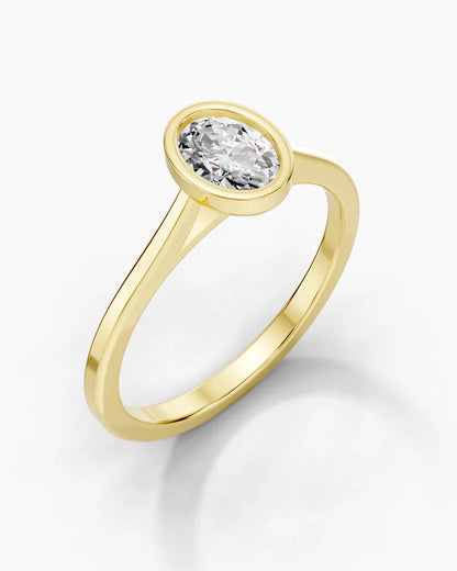 Golden Oval Women Ring