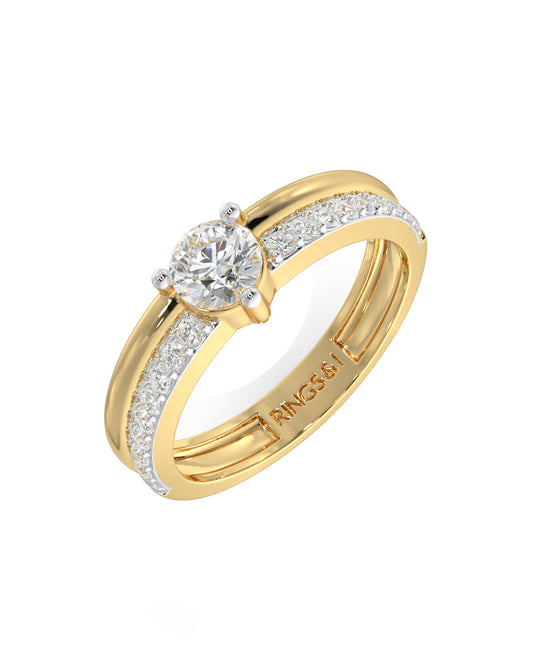 Glittering Single Stone Women Ring
