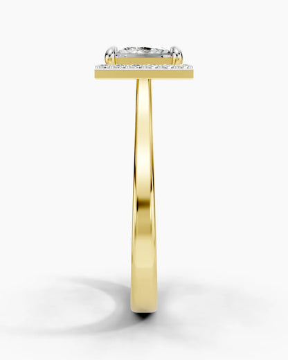 Golden Square Women Ring