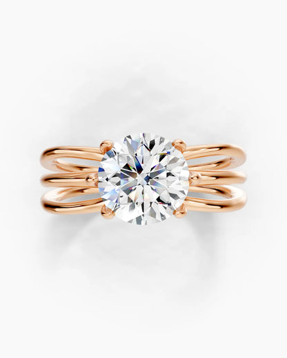 Triple Curve Shine Women Ring