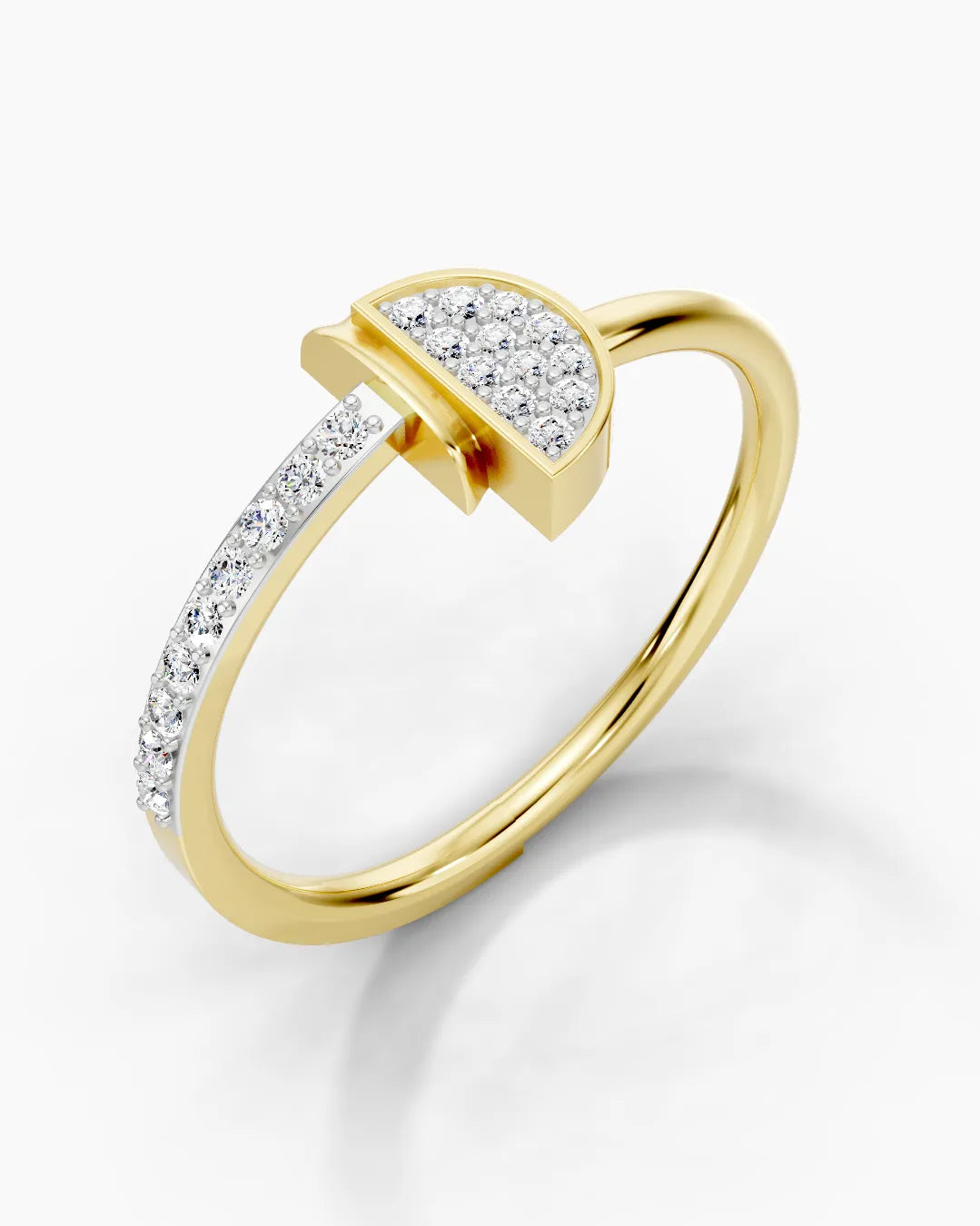 Half-Moon Sparkle Women Ring