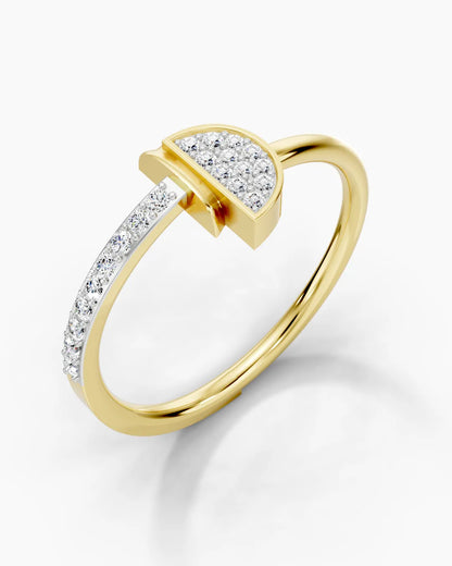 Half-Moon Sparkle Women Ring