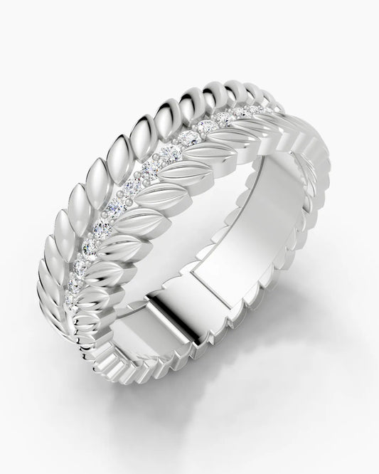 Diamond Grove Leaf Men Ring