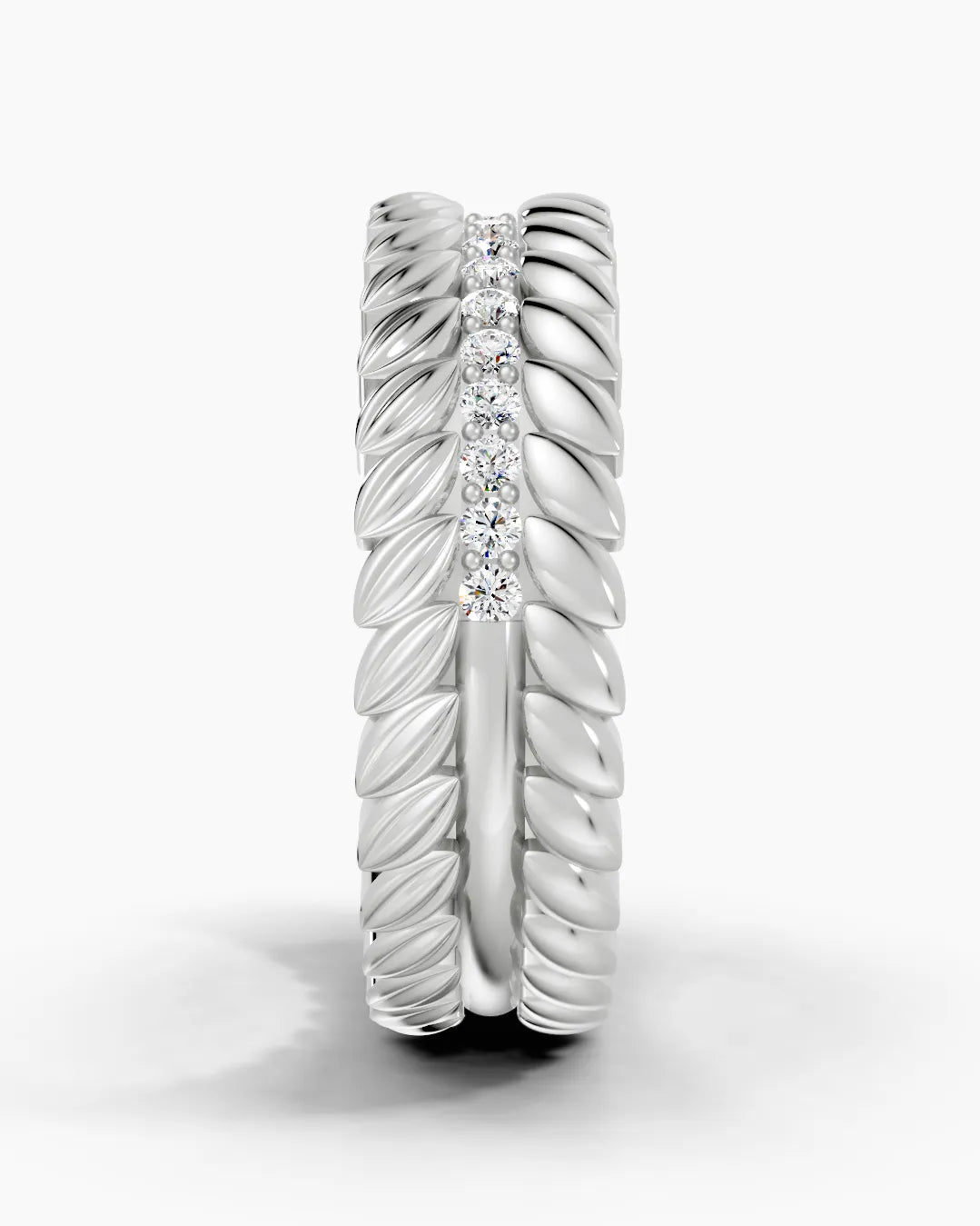 Diamond Grove Leaf Men Ring