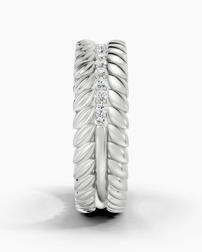 Diamond Grove Leaf Men Ring