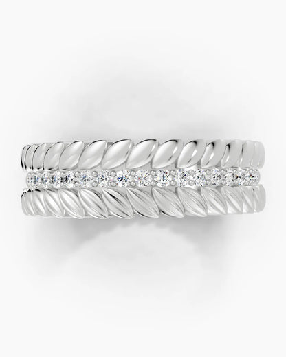 Diamond Grove Leaf Men Ring