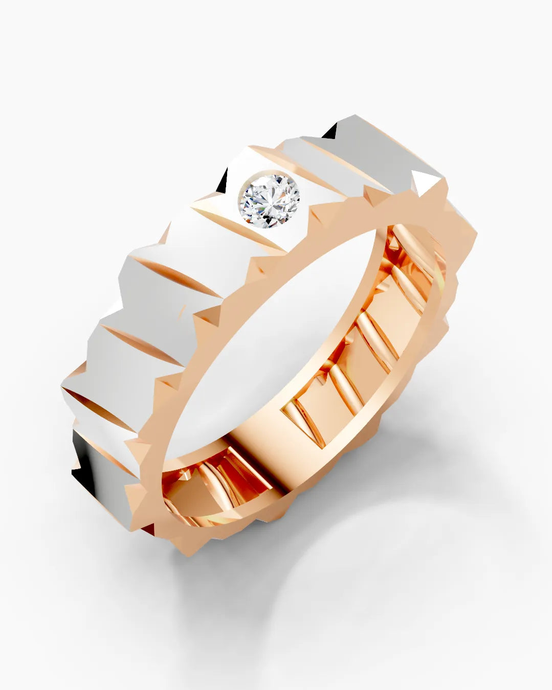 Solo Peak Textured Men Ring