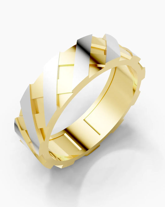Steel Grain Diamond Men Ring
