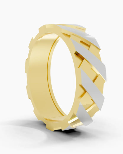 Steel Grain Diamond Men Ring