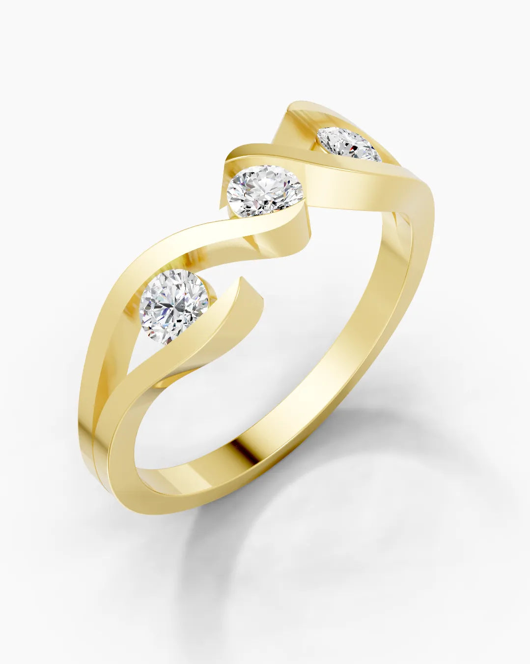 Majestic Three Stone Men Ring