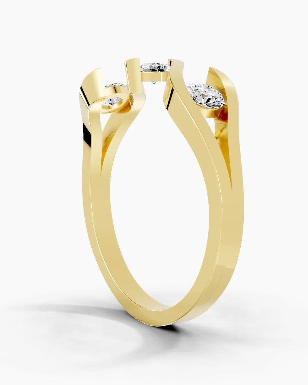 Majestic Three Stone Men Ring