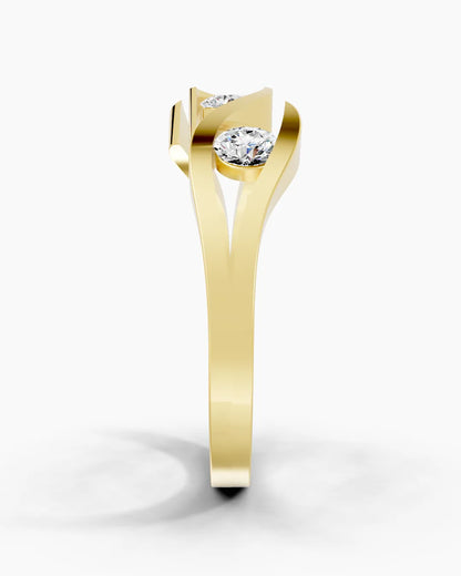 Majestic Three Stone Men Ring