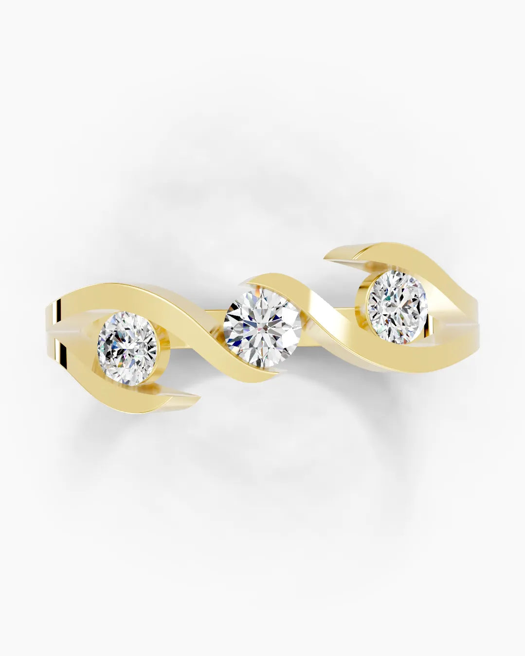 Majestic Three Stone Men Ring