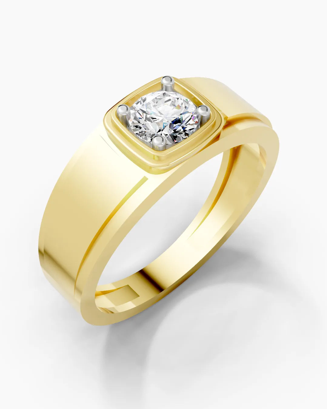 Modern Strip Diamond Men Ring