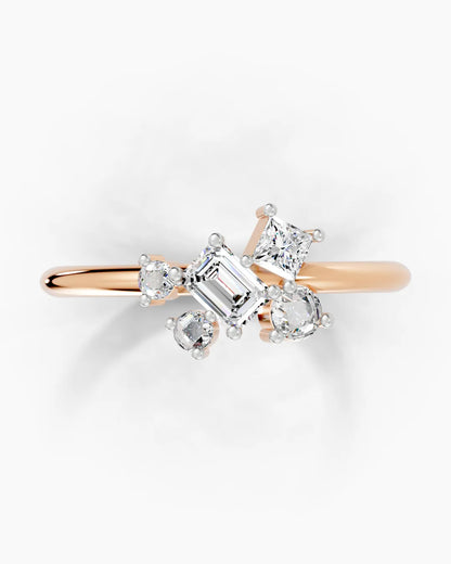 Blossom Arc Multi-Stone Women Ring