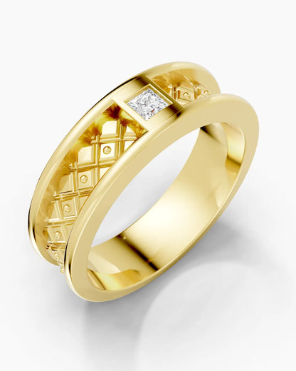 Golden Intersect Men Ring