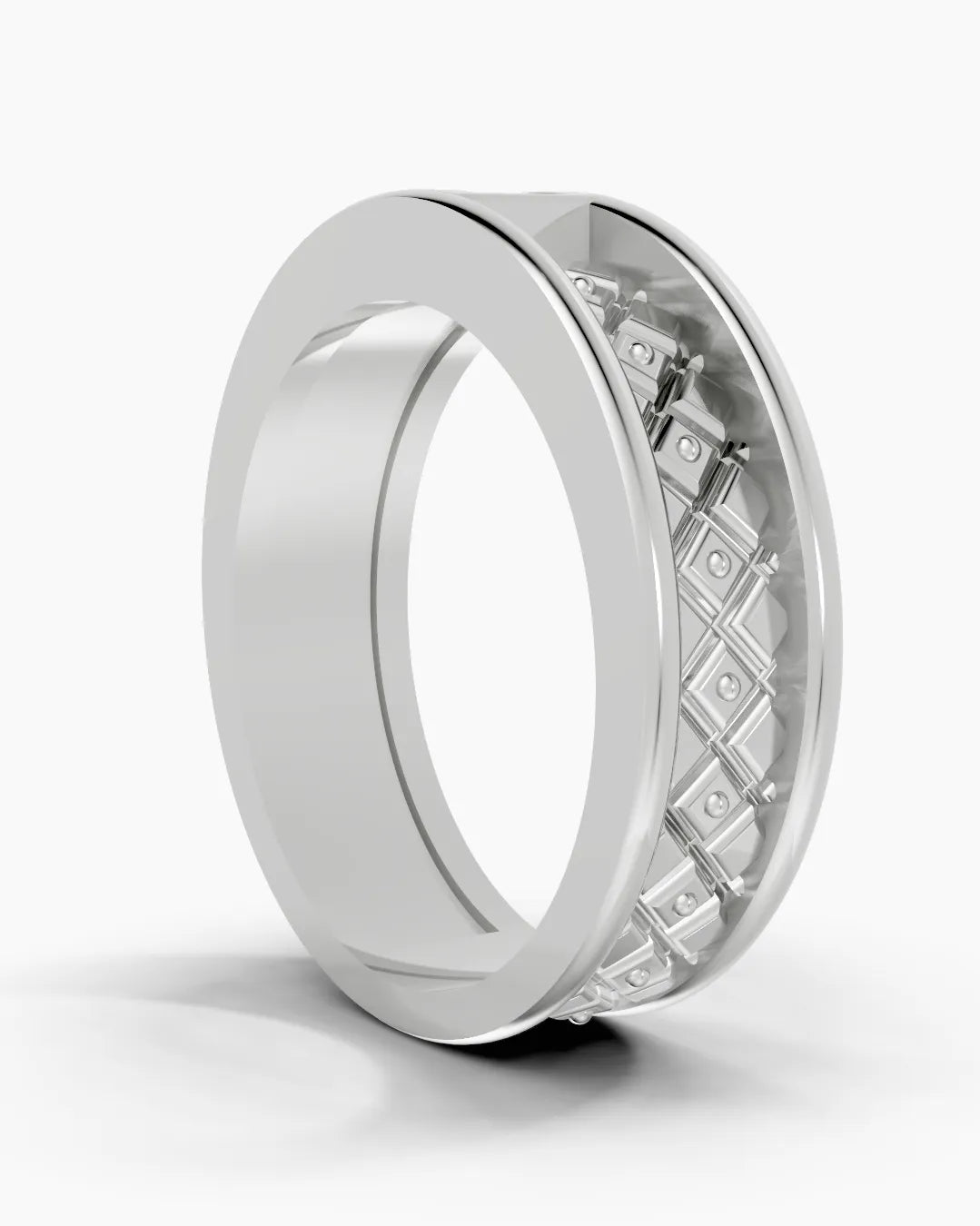 Crest Dual Princess Cut Men Ring