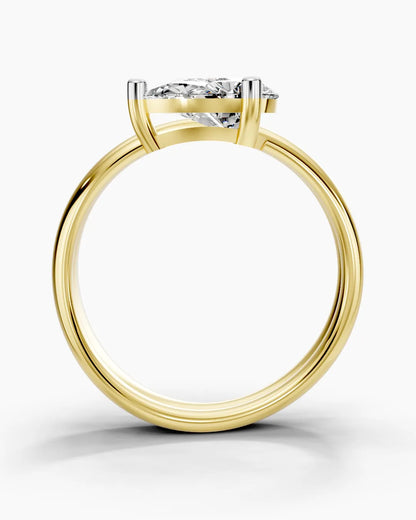 Crowned Teardrop Women Ring