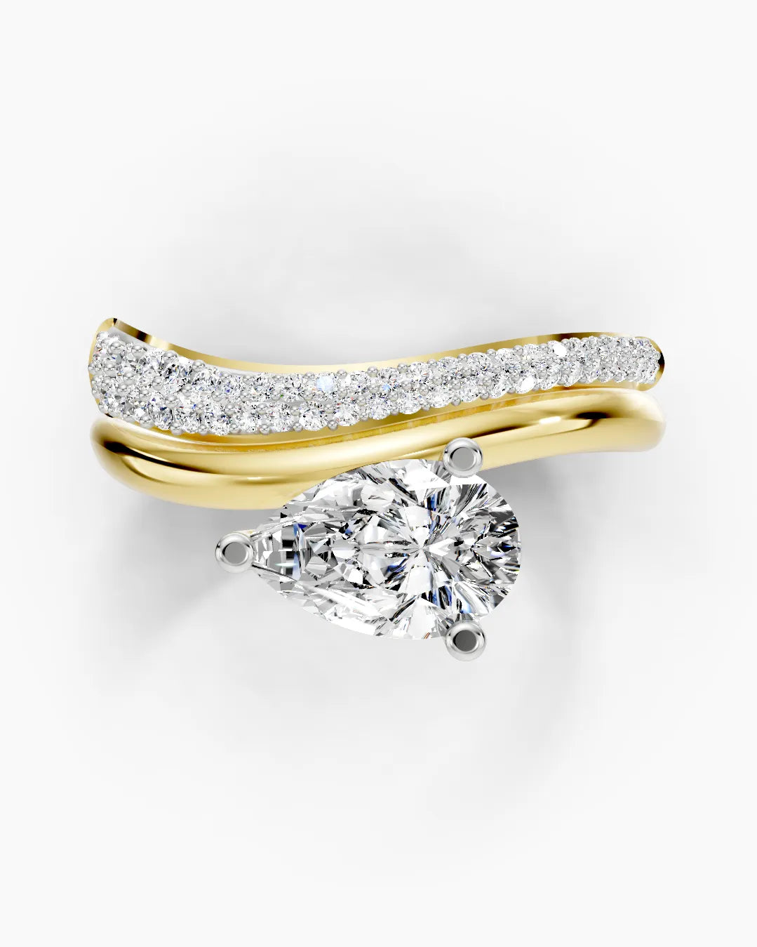 Crowned Teardrop Women Ring