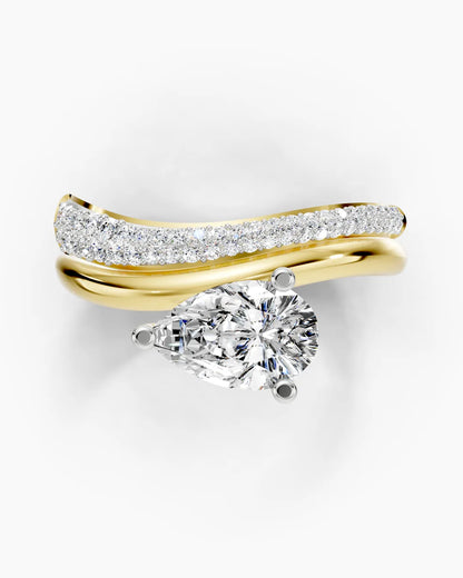 Crowned Teardrop Women Ring