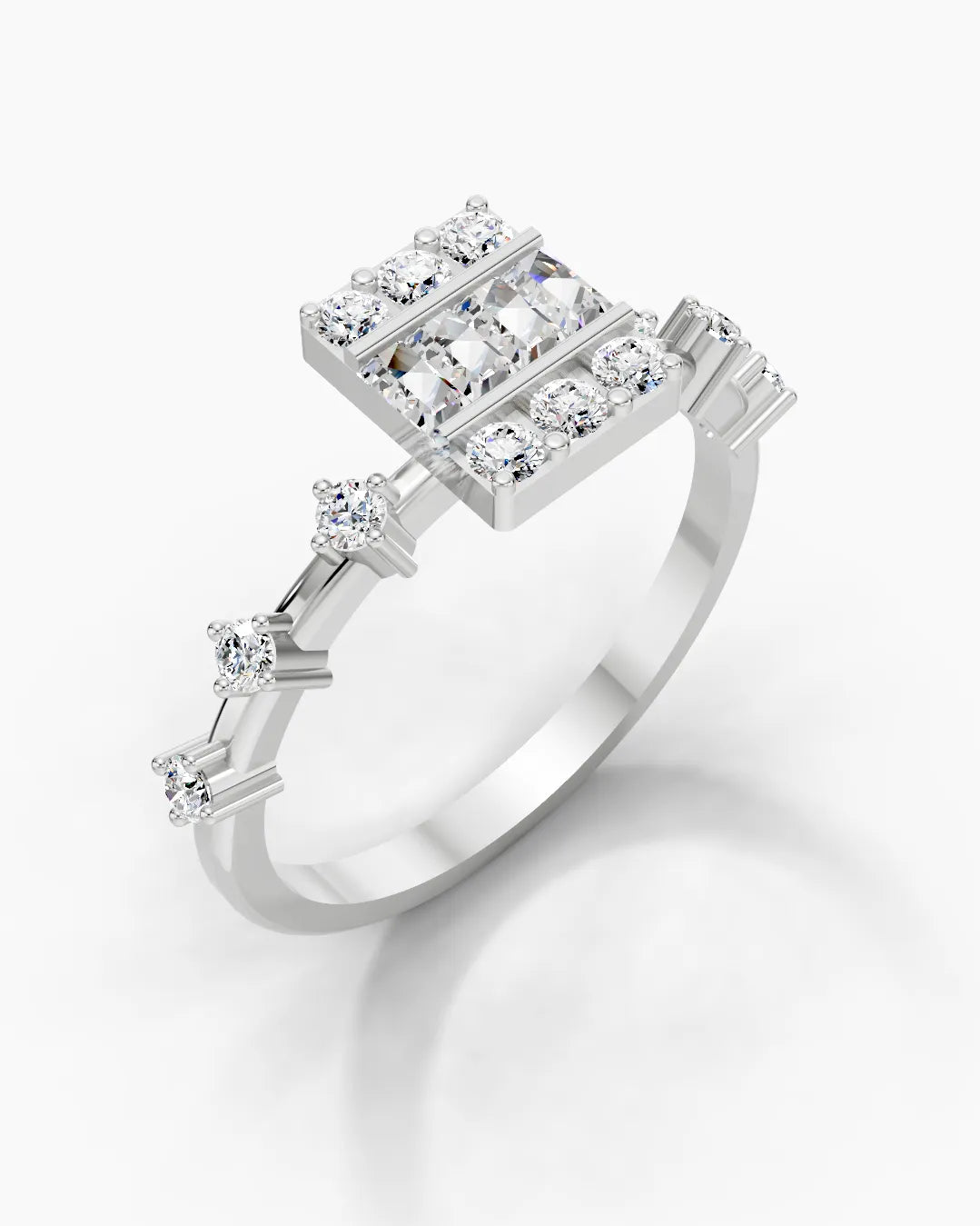 Baguette Geometry Women Ring