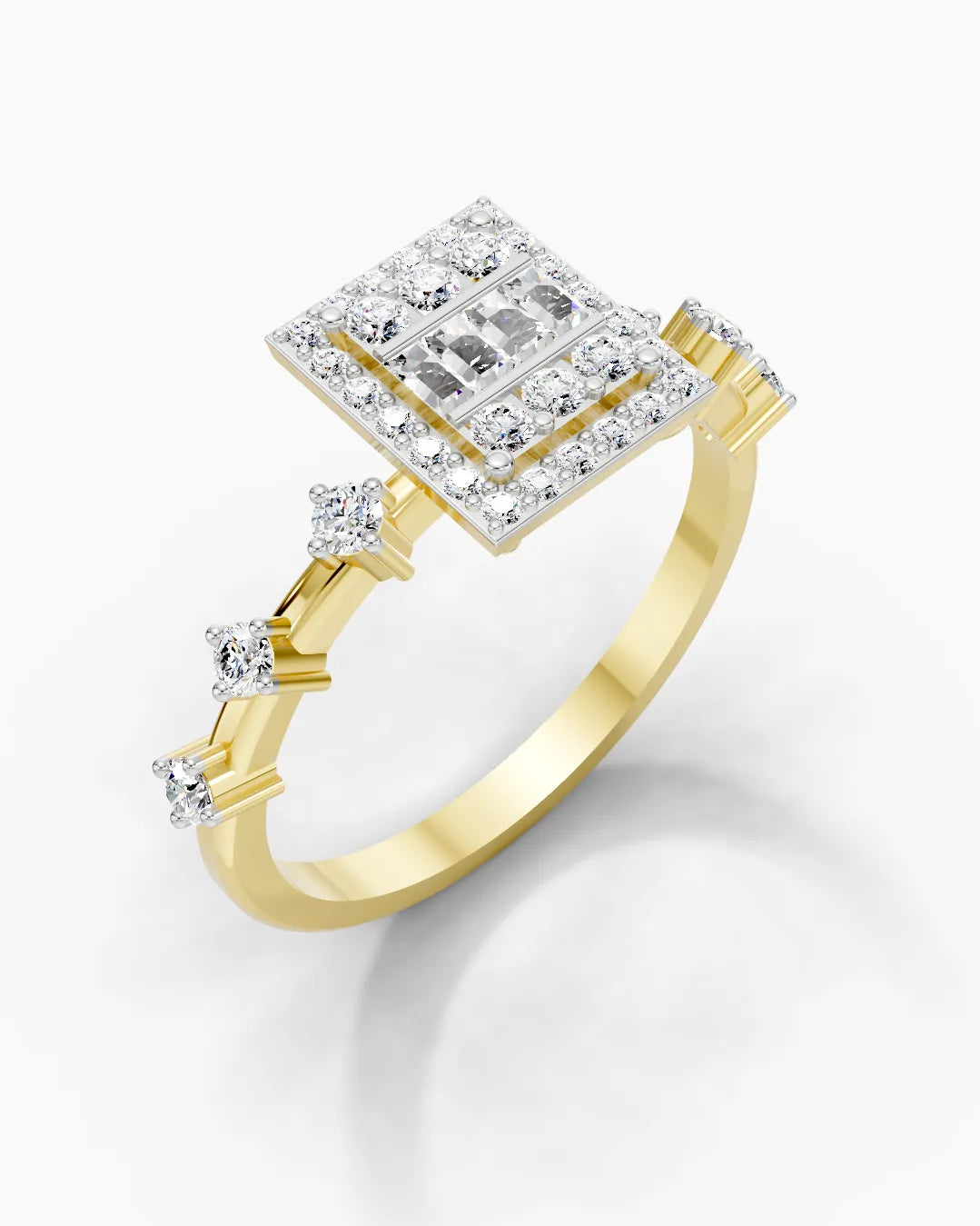 Baguette Grid  Women Ring