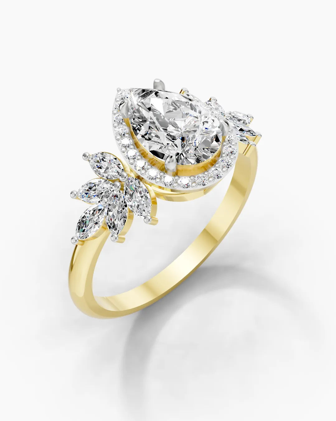 Pear Crown Women Ring
