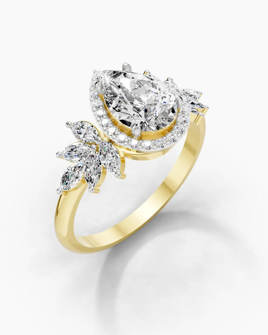 Pear Crown Women Ring