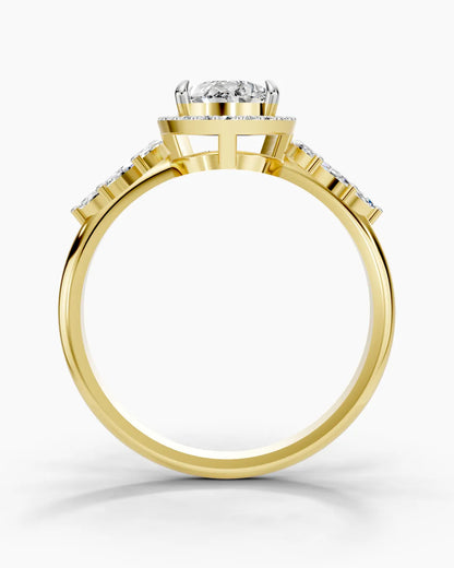Pear Crown Women Ring