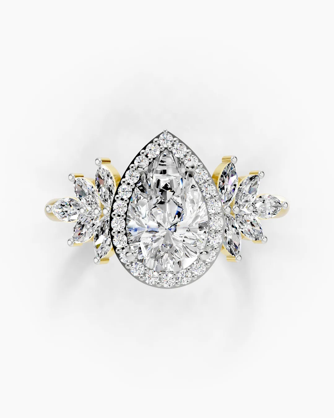Pear Crown Women Ring