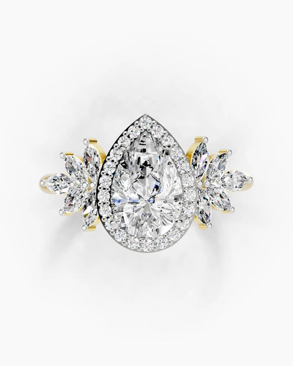 Pear Crown Women Ring