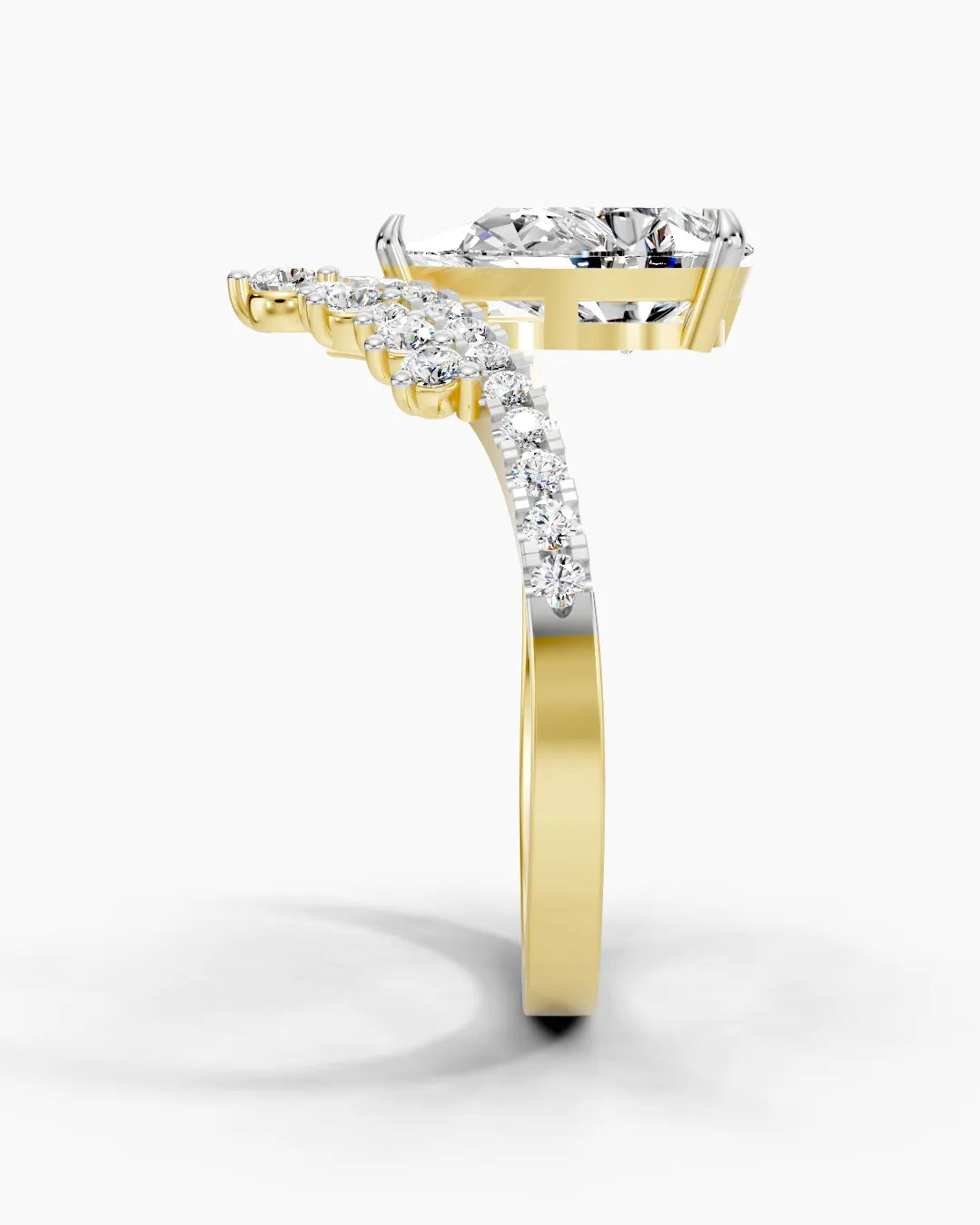 Crowned Pear Women Ring