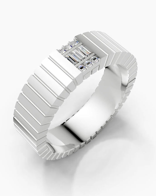 Baguette Array Men Ring