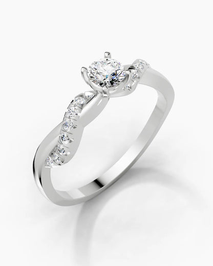 Sparkling Braid Women Ring