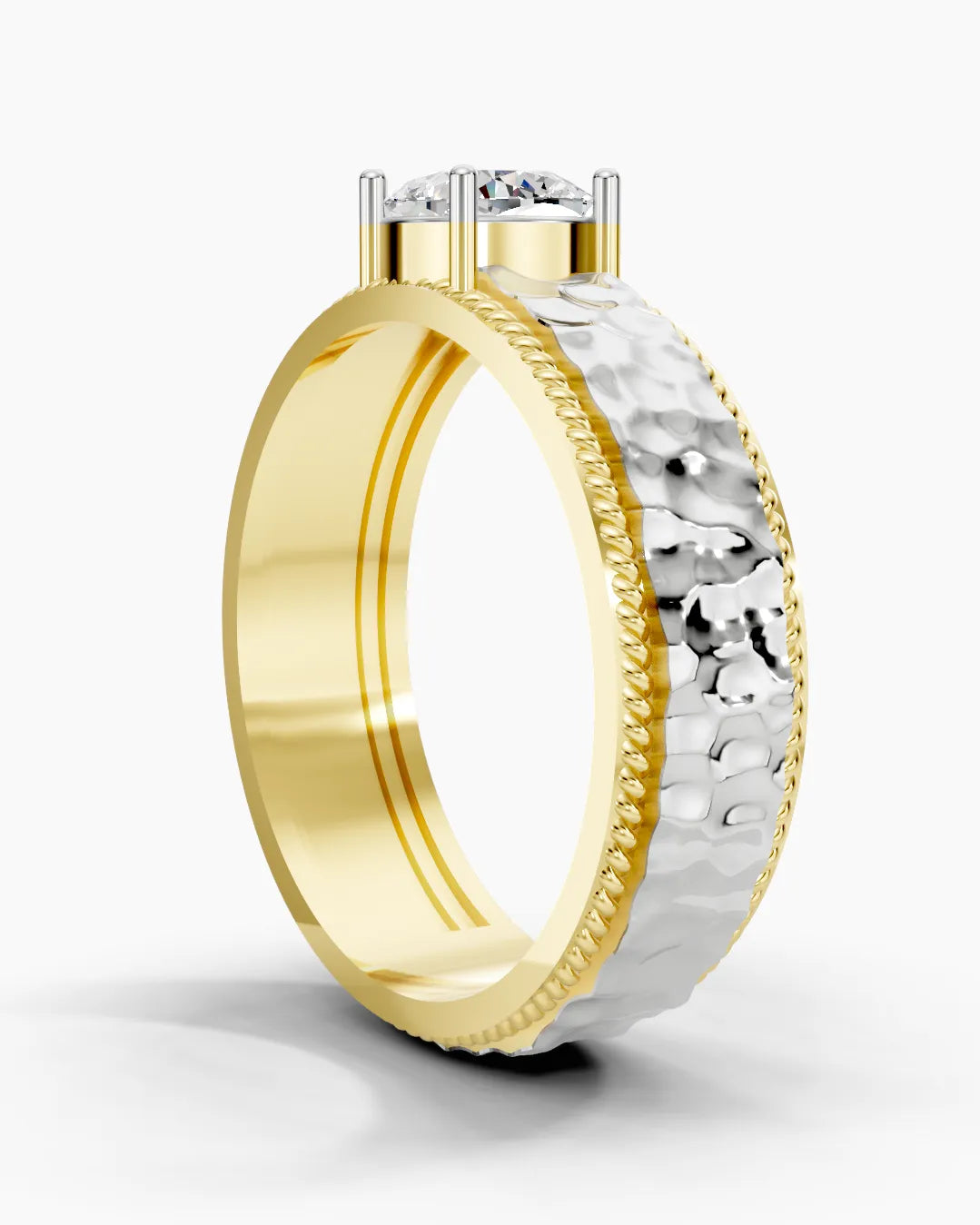 Aurora Hammered Men Ring