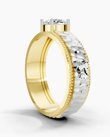Aurora Hammered Men Ring