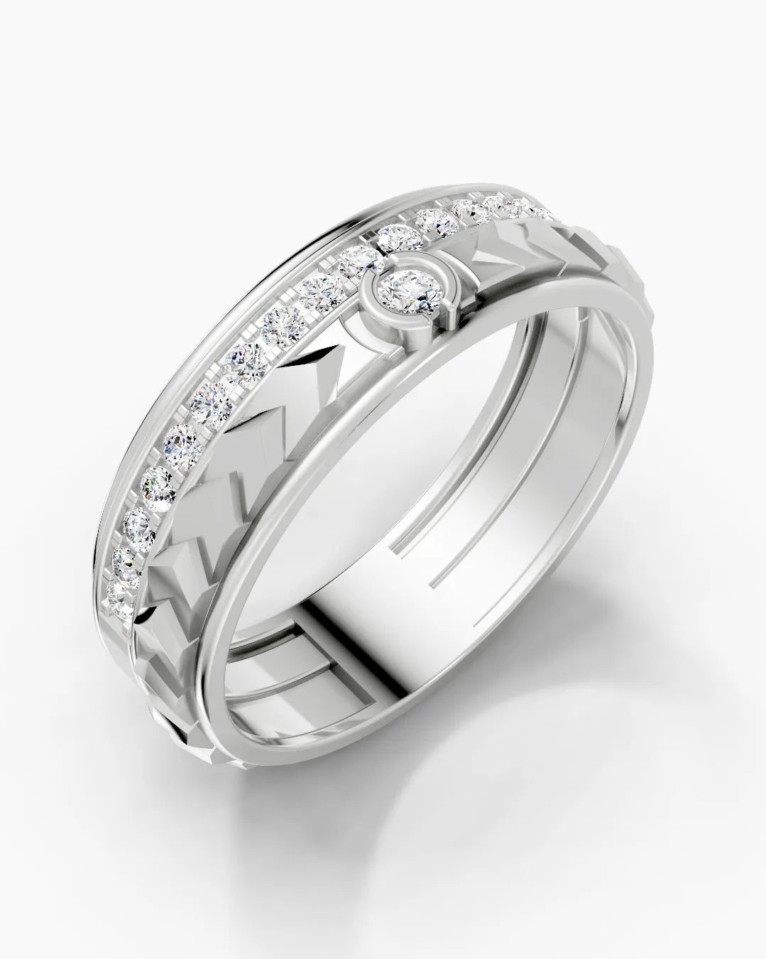 Crosshatch Men Ring