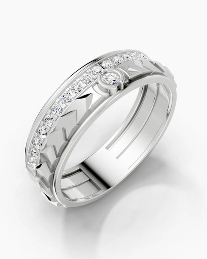 Crosshatch Men Ring