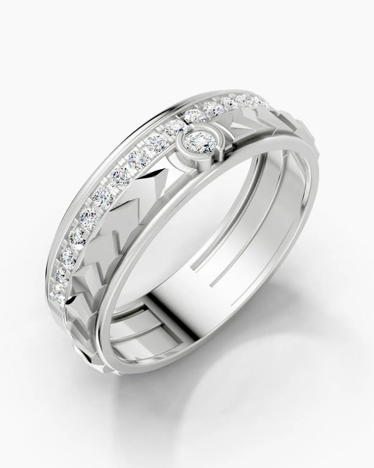 Crosshatch Men Ring