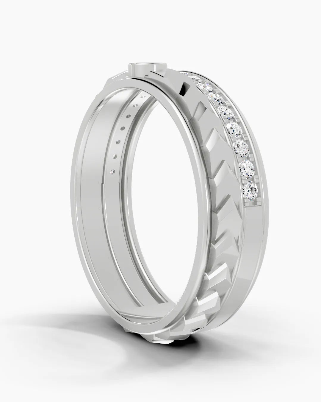 Crosshatch Men Ring