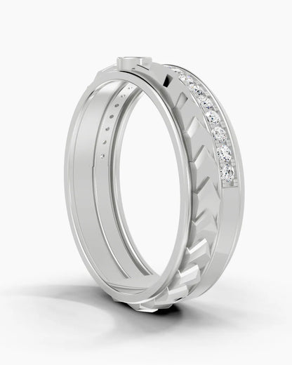 Crosshatch Men Ring