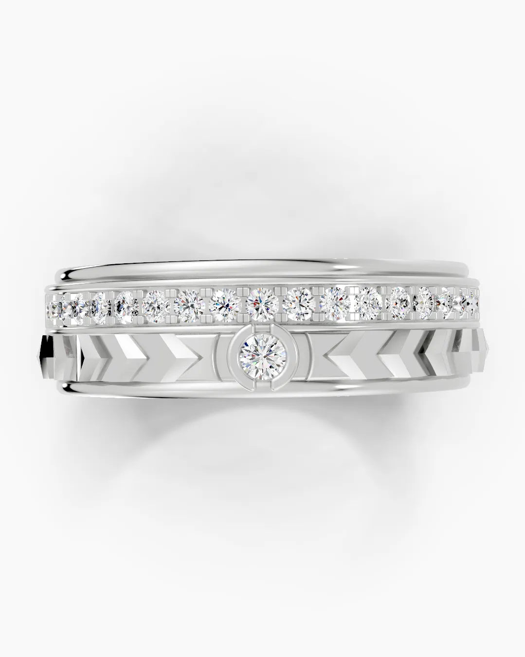 Crosshatch Men Ring